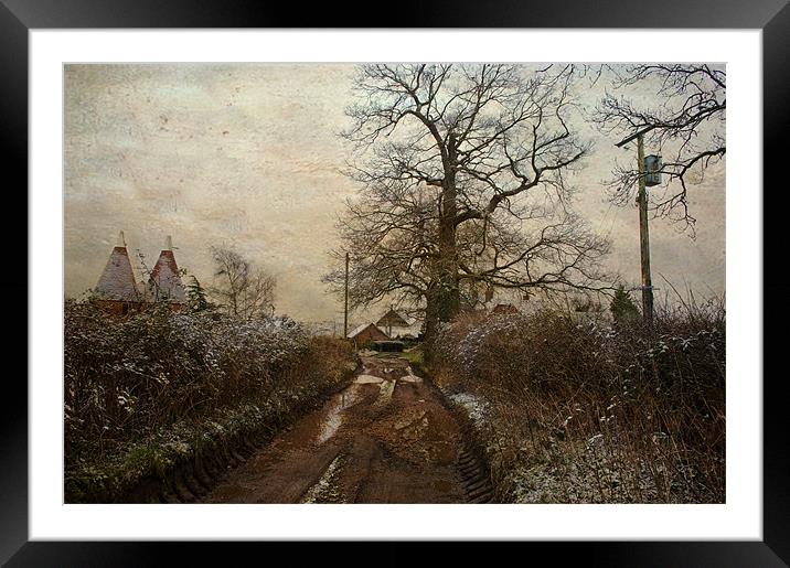 A  Kent country lane Framed Mounted Print by Dawn Cox