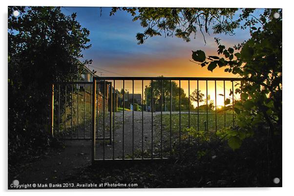 Sunrise in my Street Acrylic by Mark  F Banks