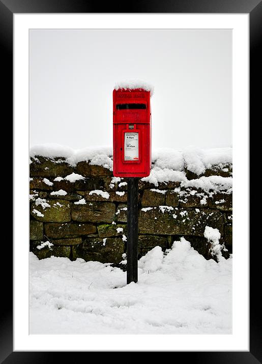 Lone cold postbox Framed Mounted Print by andrew pearson