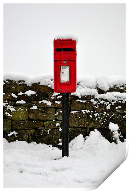 Lone cold postbox Print by andrew pearson