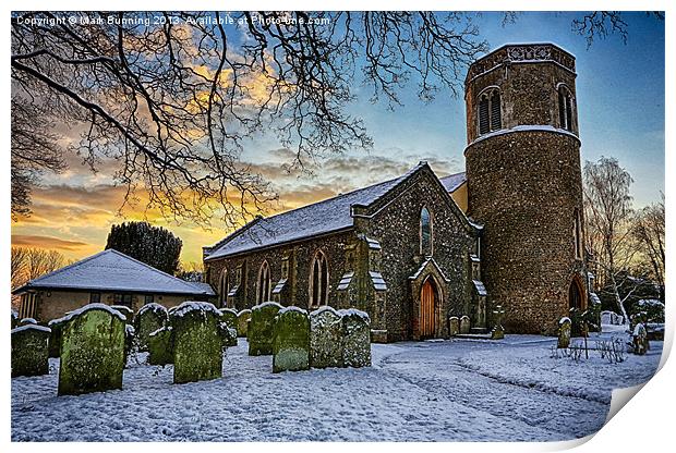 St Marys in the snow Print by Mark Bunning