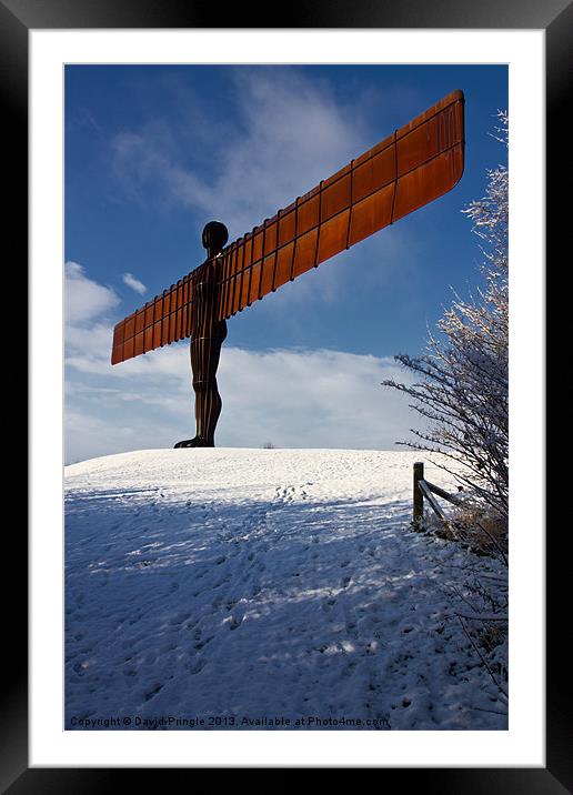 Angel in the Snow IV Framed Mounted Print by David Pringle