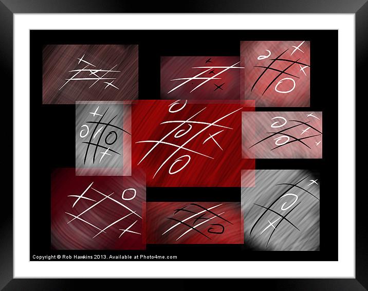 Noughts & Crosses Framed Mounted Print by Rob Hawkins