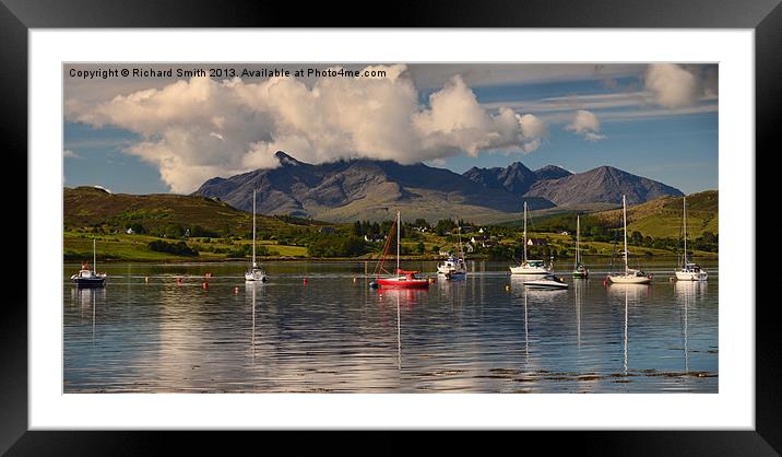 Yachts moored on Loch Portree Framed Mounted Print by Richard Smith