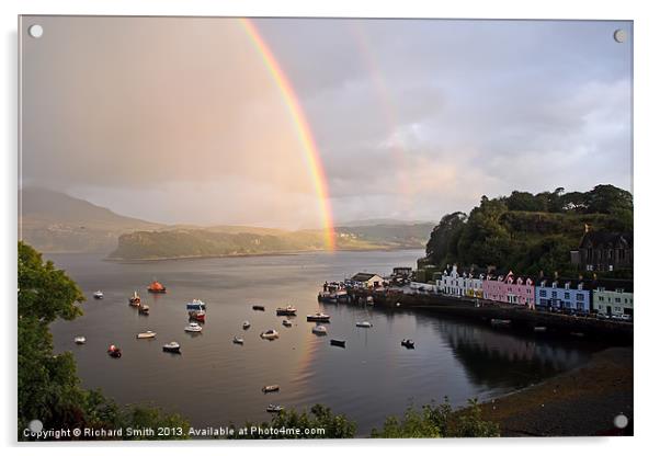 Rainbow over Loch Portree Acrylic by Richard Smith