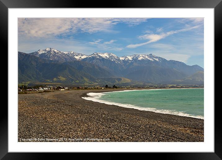 Mountain Beach Framed Mounted Print by Barry Newman