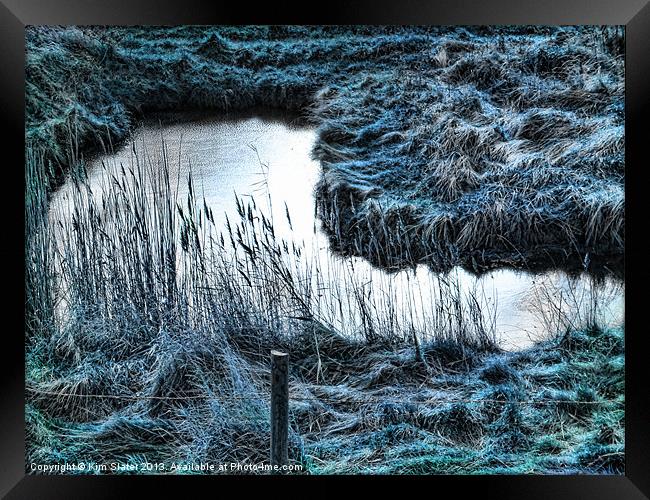Frozen Pond Framed Print by Kim Slater