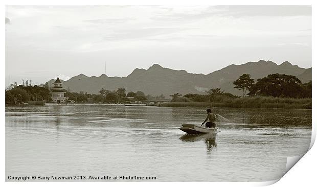 Fishing the Mekong Print by Barry Newman