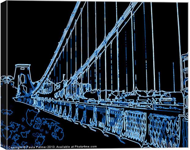 Arty Clifton Suspension Bridge Canvas Print by Paula Palmer canvas