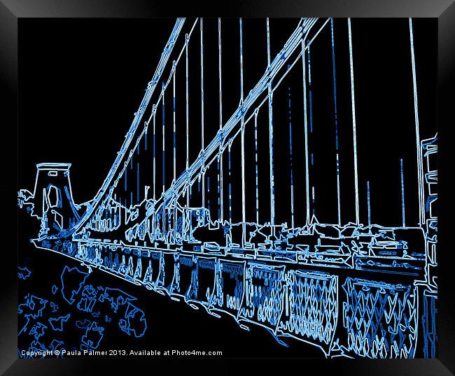 Arty Clifton Suspension Bridge Framed Print by Paula Palmer canvas