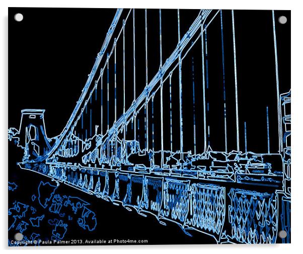 Arty Clifton Suspension Bridge Acrylic by Paula Palmer canvas