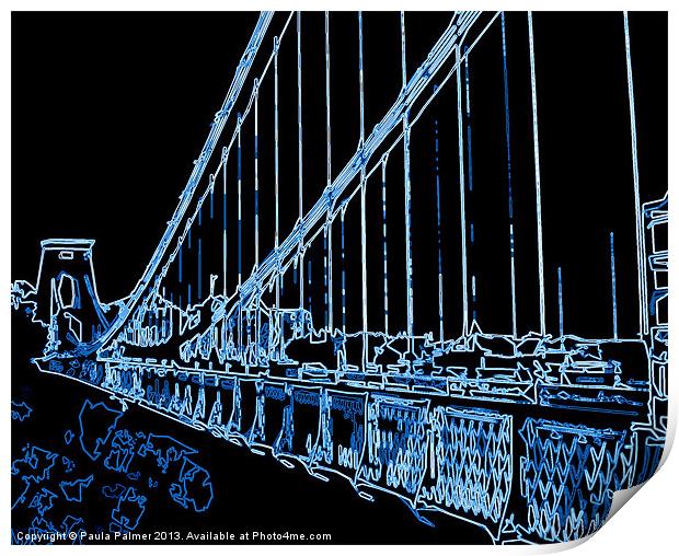 Arty Clifton Suspension Bridge Print by Paula Palmer canvas
