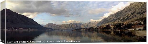 Kotor Bay, Montenegro. Canvas Print by Stephen Maxwell