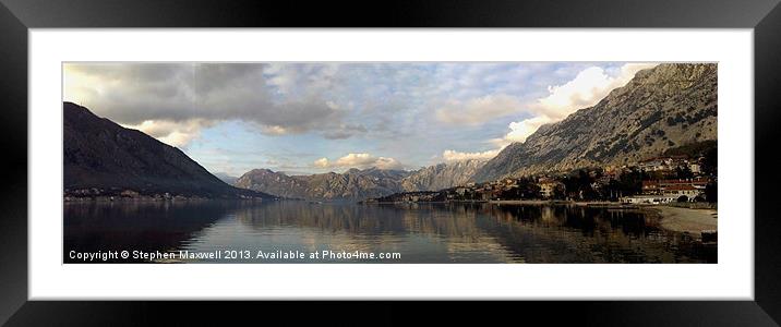 Kotor Bay, Montenegro. Framed Mounted Print by Stephen Maxwell