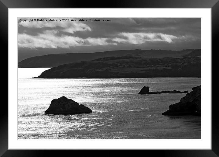 Black and white Berryhead Framed Mounted Print by Debbie Metcalfe