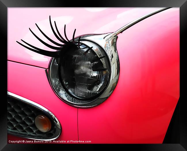 Cute pink car Framed Print by Jasna Buncic