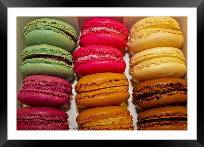 Parisian Macaroons Framed Mounted Print by Michelle Orai