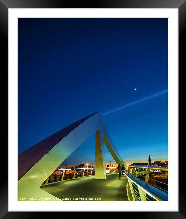 The Squiggly Bridge over the Clyde by Moonlight Framed Mounted Print by Tylie Duff Photo Art