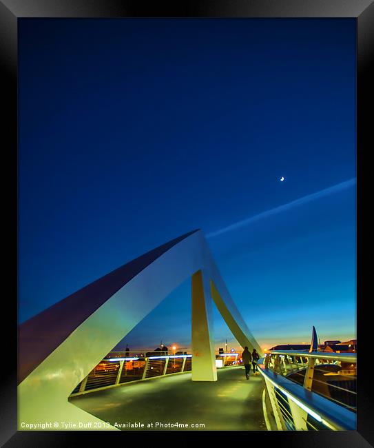 The Squiggly Bridge over the Clyde by Moonlight Framed Print by Tylie Duff Photo Art