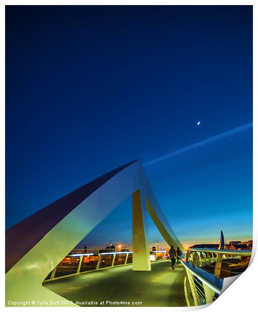 The Squiggly Bridge over the Clyde by Moonlight Print by Tylie Duff Photo Art