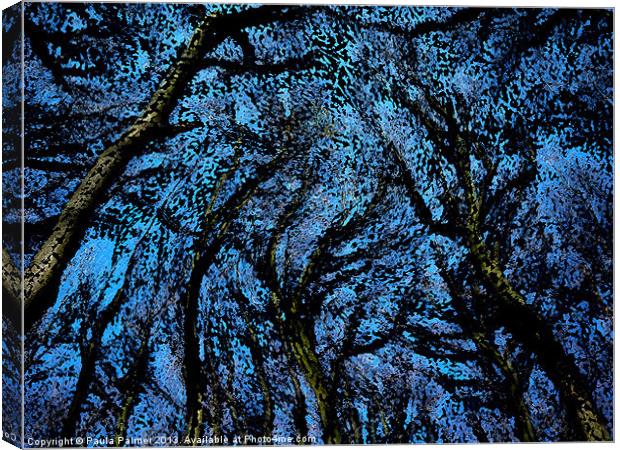 Arty twirly trees Canvas Print by Paula Palmer canvas