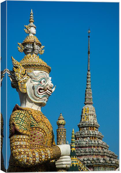 Guardian Statue Grand Palace Bangkok Canvas Print by Mark Llewellyn