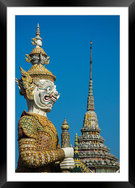 Guardian Statue Grand Palace Bangkok Framed Mounted Print by Mark Llewellyn