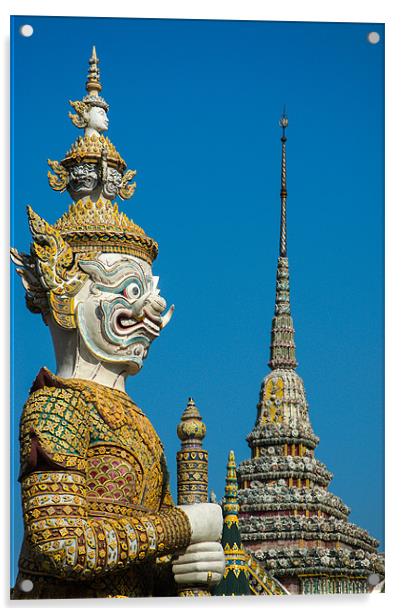 Guardian Statue Grand Palace Bangkok Acrylic by Mark Llewellyn