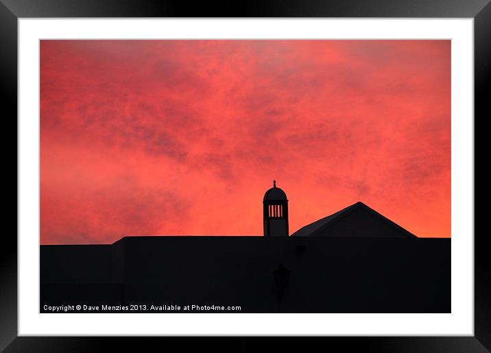 Lanzarote Sunset Framed Mounted Print by Dave Menzies