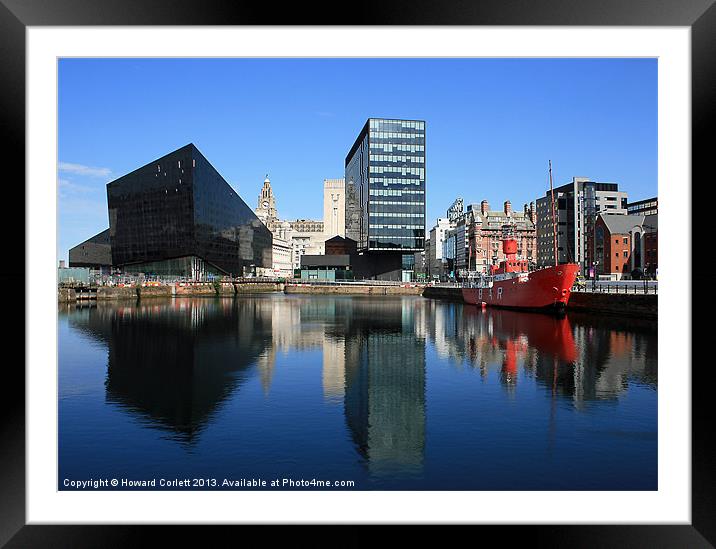 Liverpool reflections Framed Mounted Print by Howard Corlett