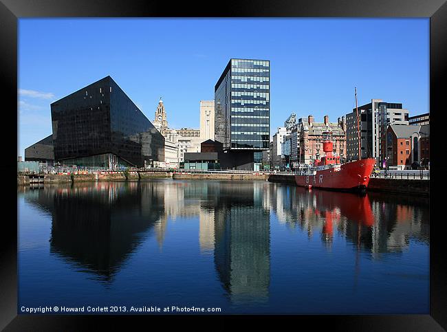 Liverpool reflections Framed Print by Howard Corlett