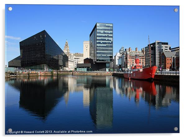Liverpool reflections Acrylic by Howard Corlett