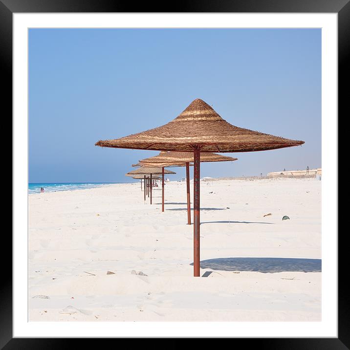 Sun Shades on the beach Framed Mounted Print by Ahmed Shaker
