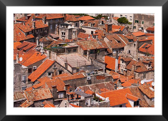 Rooftops in Spilt, Croatia Framed Mounted Print by Adam Clarkson