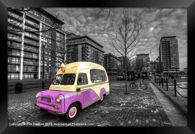 Ice Cream Van in Docklands Framed Print by Rob Hawkins