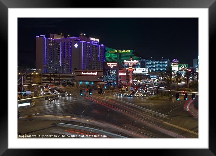 Light Trails Framed Mounted Print by Barry Newman