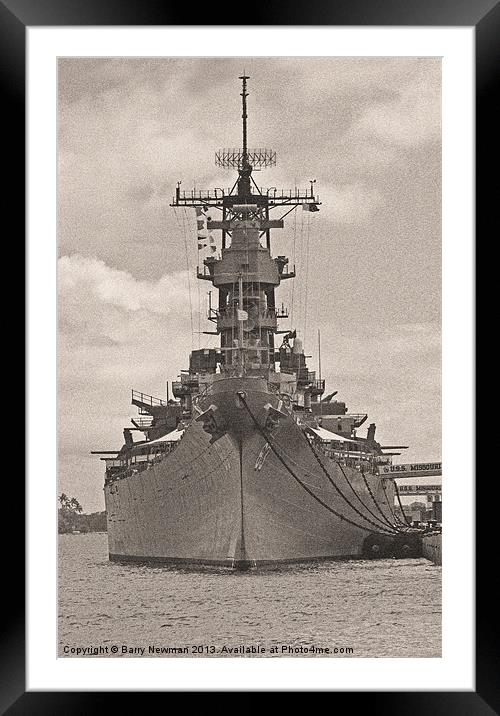 USS Missouri Framed Mounted Print by Barry Newman