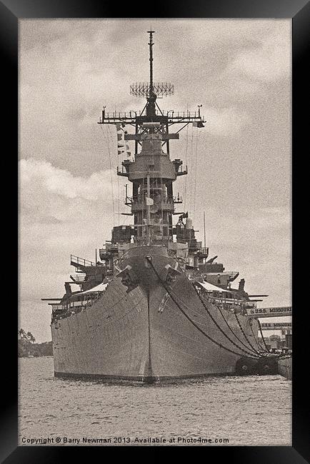 USS Missouri Framed Print by Barry Newman
