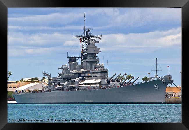 USS Missouri, Pearl Harbour Framed Print by Barry Newman