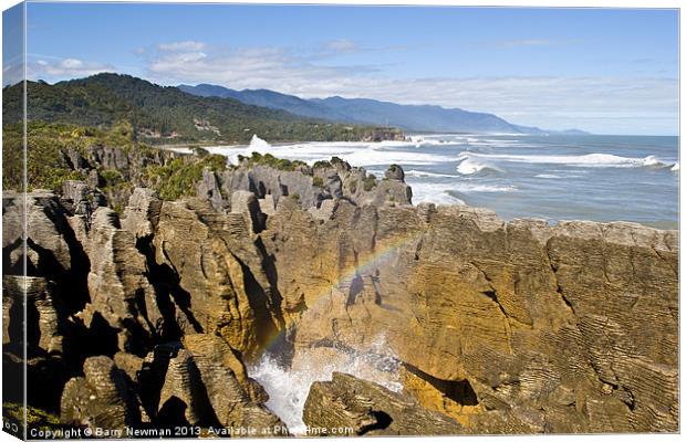 The Pancake Rocks Canvas Print by Barry Newman