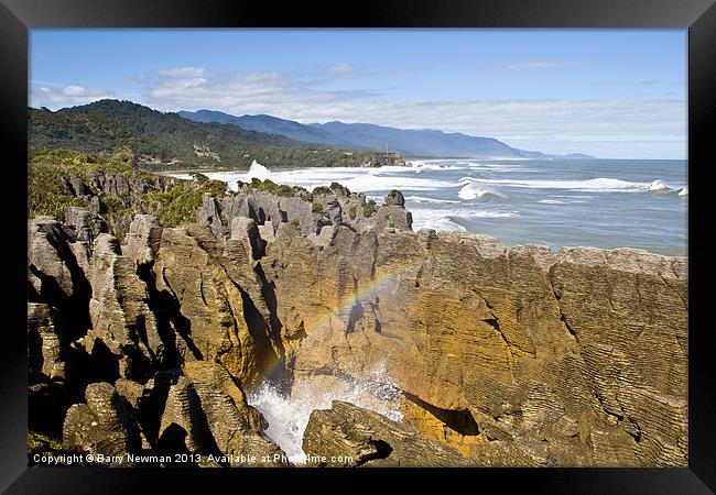 The Pancake Rocks Framed Print by Barry Newman
