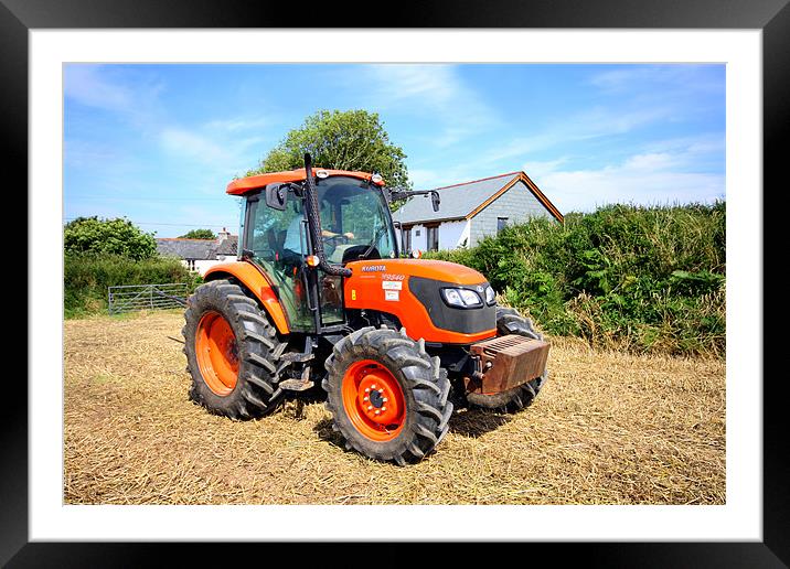 Kubota farm tractor Framed Mounted Print by Oxon Images