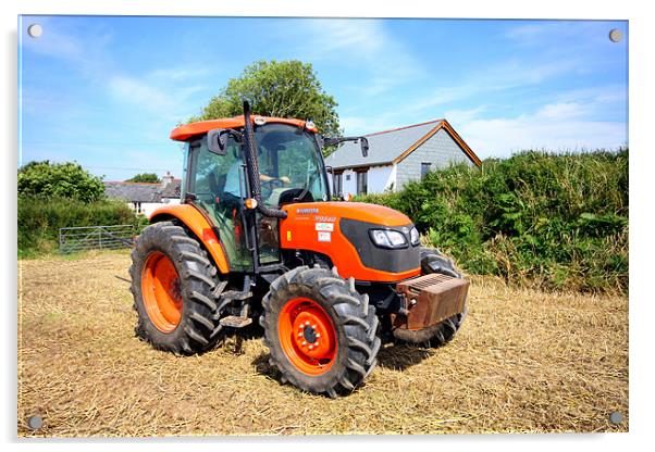 Kubota farm tractor Acrylic by Oxon Images