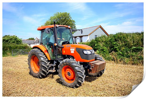 Kubota farm tractor Print by Oxon Images