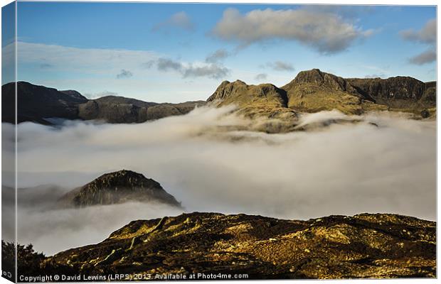 The Langdale Pikes Canvas Print by David Lewins (LRPS)