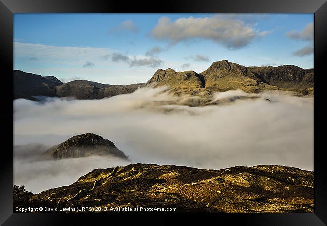 The Langdale Pikes Framed Print by David Lewins (LRPS)