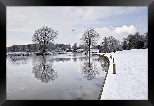 Winter reflections in Coltishall Framed Print by Paul Macro