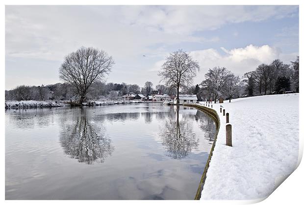 Winter reflections in Coltishall Print by Paul Macro