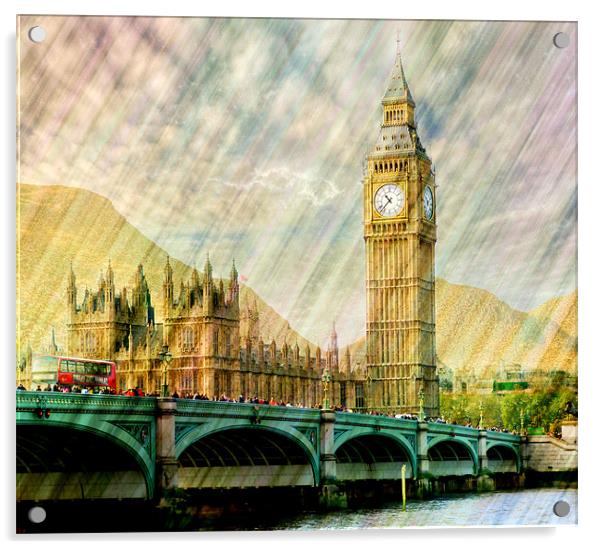 Abstract Big Ben Acrylic by Louise Godwin