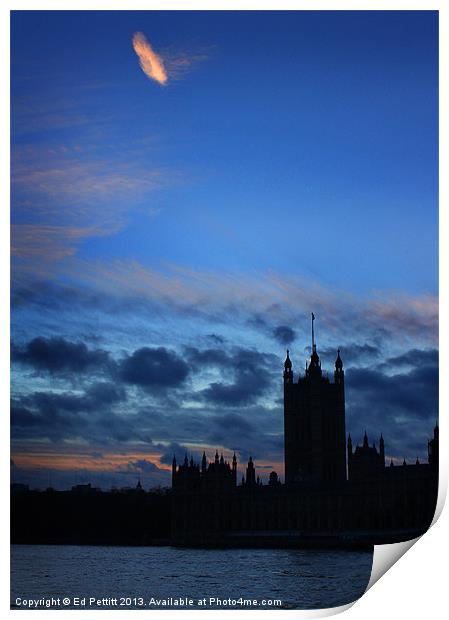 Houses of Parliament, London Print by Ed Pettitt